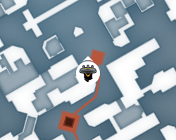 A zoomed in, rotated view of the current player on the radar